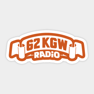 1975 - 62 KGW Radio (White on Orange) Sticker